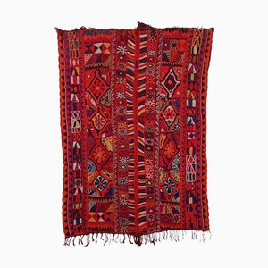 Couverture de mariage Madan tissée et brodée en laine kilim arabe des marais irakiens