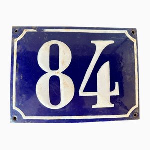 Placa con el número de casa francesa antigua esmaltada, 1900