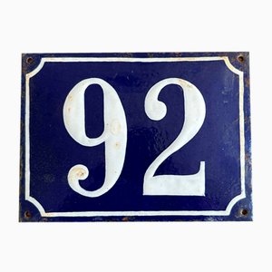 Antique French Enamel House Number Plaque, 1900