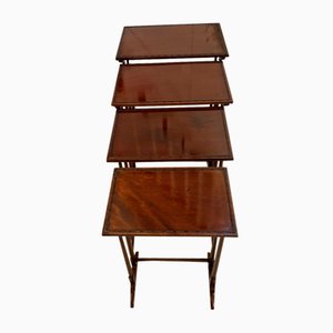 Antique Edwardian Mahogany Nesting Tables, 1900, Set of 4