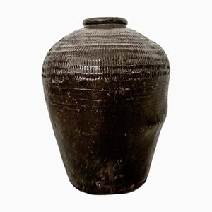 Antiker chinesischer Reisweintopf aus Keramik, 19. Jh.