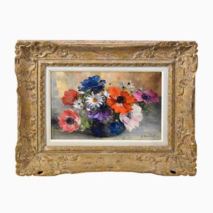 Georges Danset, Anemoni e margherite, Olio su tela, inizio XX secolo