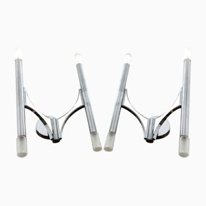 Lampade da parete vintage di Gaetano Sciolari, Italia, 1970, set di 2