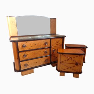 Art Deco Bedside Tables in the style of Osvaldo Borsani, 1940s, Set of 2