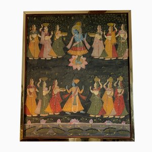 Artiste Indien, Tapestry Dancers, Début des années 1900, Huile sur Toile, Encadrée