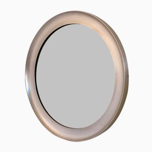 Vintage Round Mirror with Steel Frame attributed to Sergio Mazza for Artemide, Italy, 1950s