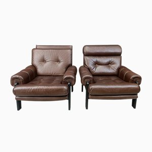 Ledersessel, Dänemark, 1960er, 2er Set