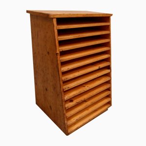 Vintage Dutch Pine Filing Cabinet, 1950s