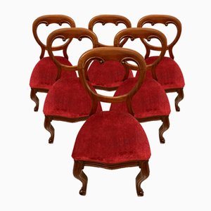 Sedie da pranzo vittoriane in mogano, metà XIX secolo, set di 6