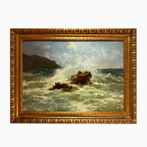 Giacinto Bo, Storm, 1800s, Oil on Cardboard