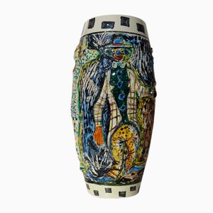 Ceramic Clowns Vase from Libertas RSM, San Marino, Italy