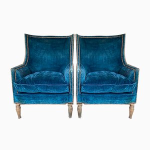 Italienische Art Deco Stühle aus Nussholz, 1920er, 2er Set