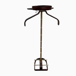 Genähter Lederdiener von Jacques Adnet, 1950er