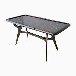 Dining Table with Lacquered Glass Top by Enzio Wenk, Italy, 1950s