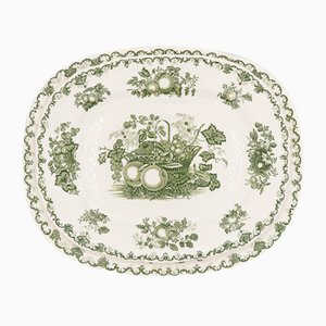 Vintage Serving Plates with Green Fruit Basket Decor from Masons, 1950s, Set of 2