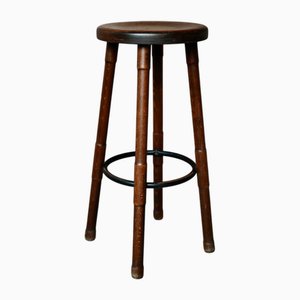 Vintage Bistro Bar Stool in Wood, 1960s