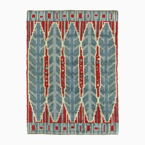Tapis Rya à Motifs de Feuilles, Suède, 1950s