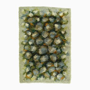 Handgeknüpfter schwedischer Mid-Century Mossy Pebbles Teppich, 1960er
