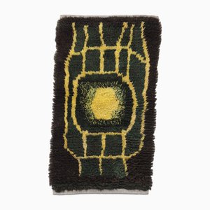 Petit Tapis Rya Pile Sun-Burst Scandinave Mid-Century, 1960s