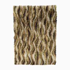 Hand-Knotted Rya Pile Rug attributed to Viola Gråsten, 1950s
