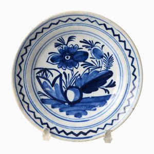 Niederländischer Teller aus dem späten 18. Jh. von Delft, 1700er