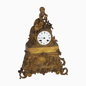 Countertop Clock in Gilt Bronze