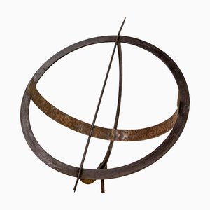 Französische Gartensonnenuhr aus Kupfer & Eisen, Ende 19. Jh.