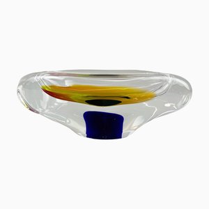 Vintage Glass Ashtray attributed to Josef Rozinek for Novy Bor Glassworks, 1960s