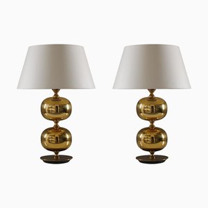 Lampade da tavolo Mid-Century in ottone attribuite a Stilarmatur Tranås, Svezia, anni '60, set di 2