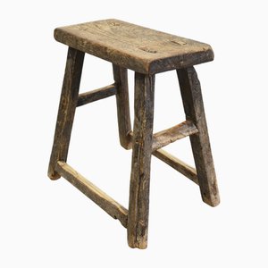 Large Elm Rustic Wooden Stool