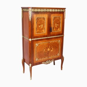 Italienischer Vintage Cocktail Schrank aus Wurzelholz mit Intarsien, 1950er