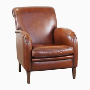 Stuhl aus cognacfarbenem Schafsleder