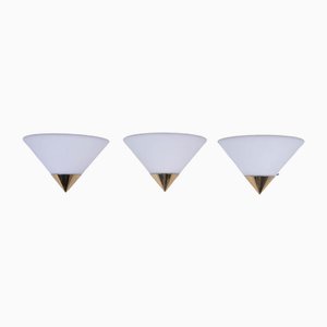 Mid-Century Wall Sconces from Glashütte Limburg, 1970s, Set of 3