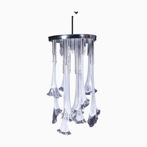Calla / Lily Murano Glass Chandelier by Venini, 1960s