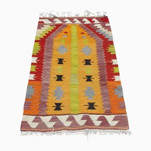 Vintage Turkish Handmade Wool Kilim Rug