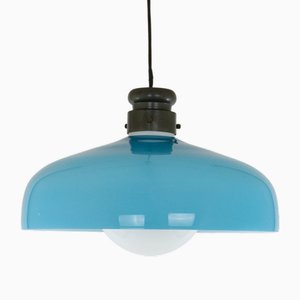 Große L 72 Glas Hängelampe von Alessandro Pianon für Vistosi, 1960er
