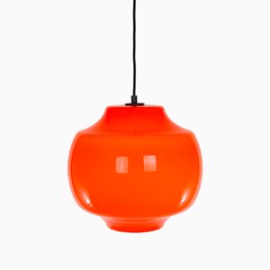 Rote Glas Hängelampe von Alessandro Pianon für Vistosi, 1960er