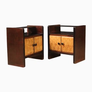 Mesitas de noche Art Déco, años 50. Juego de 2