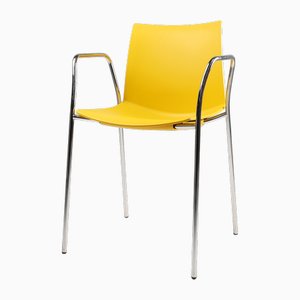 Mid-Century Yellow Chair with Metal Frame and Plastic Seat, Belgium