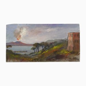 Riccardo Capone, Sea View, Italy, 1950s-1960s, Oil on Wood