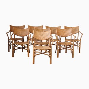 Handgefertigter Dalma Brown Nina Bamboo & Rattan Chair mit Rohrgeflecht-Details