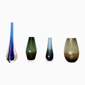 Vases Art Mid-Century en Verre, 1960s, Set de 4