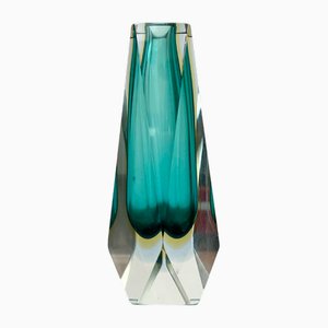 Vintage Italian Sommerso Murano Glass Vase, 1970s