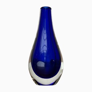 Italienische Vintage Sommerso Murano Glasvase, 1970er