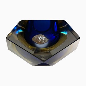 Pieza de cristal de Murano facetado Sommerso de Alessandro Mandruzzato, años 70