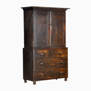 Brauner Kiefernholz Schrank, 1920er