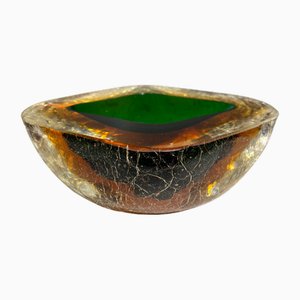 Cuenco Corroso de cristal de Murano grabado al ácido atribuido a Alfredo Barbini 50`s de Made Murano