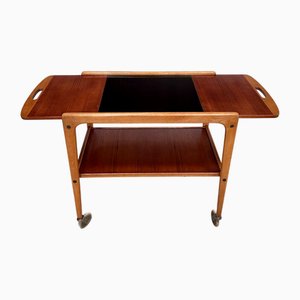 Early Edition Model Thea Serving Trolley with Foldable Table Top by Yngve Ekström for Källemo, Sweden, 1950s