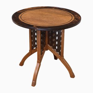 Lion Cachet in Oak and Macassar attributed Center Table, 1920s