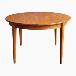 Scandinavian Round Extendable Table in Teak, 1960s